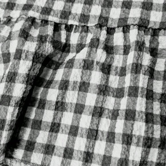 Black And White Casual Women's Loose Gingham Pants - Picture 4 of 6